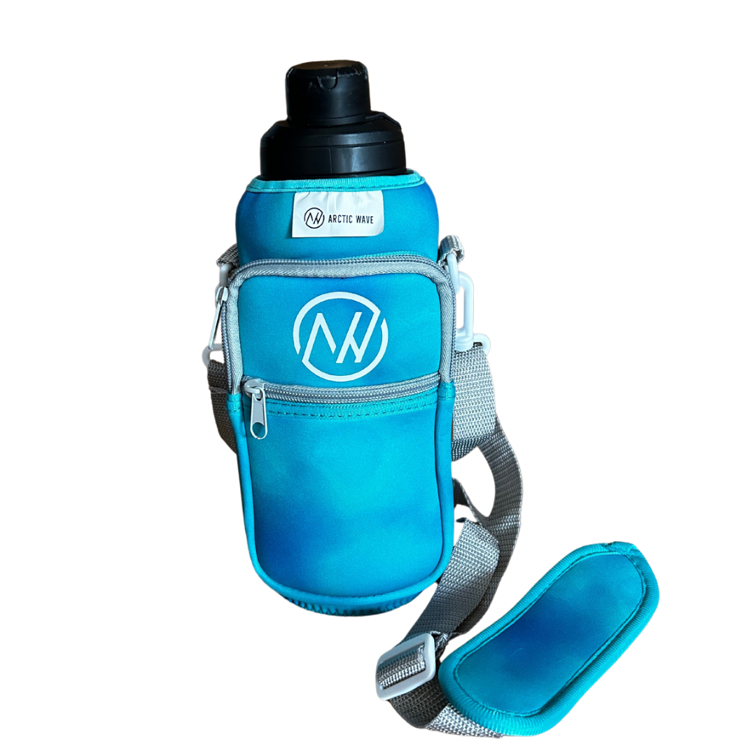 crossbody, cross-body, water bottle, cell phone case, cell phone holder, purse, bag, sling, hands-free