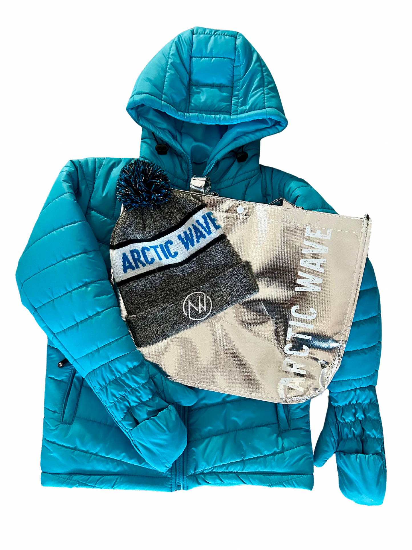 puffer coat, winter, snow, mittens, gloves, matching hat, built-in gloves, builtin gloves, built-in mittens, builtin mittens, attached gloves, attached mittens, pom hat, winter hat, sale, clearance, spring sale, bundle, tote bag, winter bag, waterproof, snap