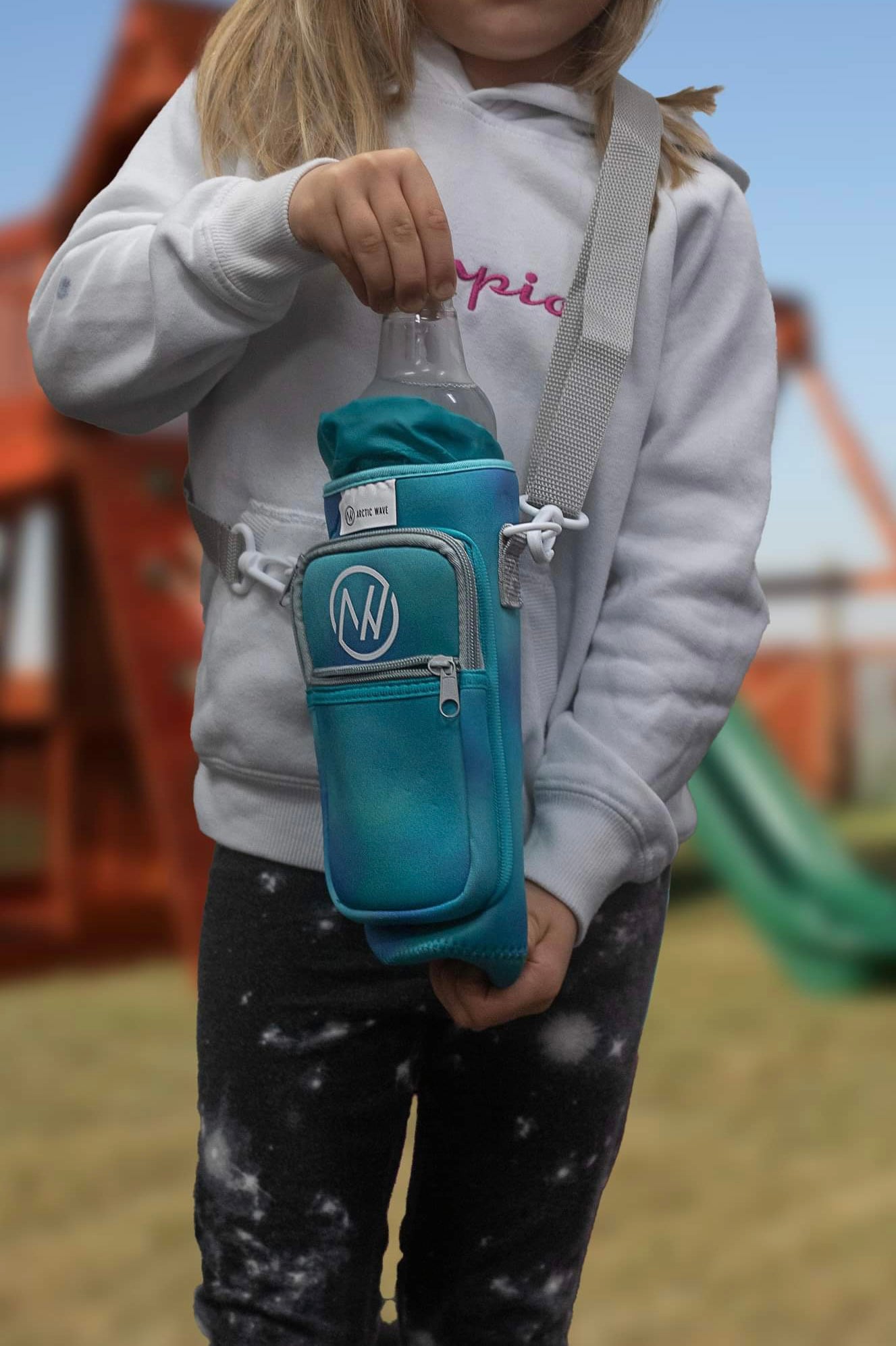 Water Bottle / Cell Phone Carrier Bag with a Shoulder Strap