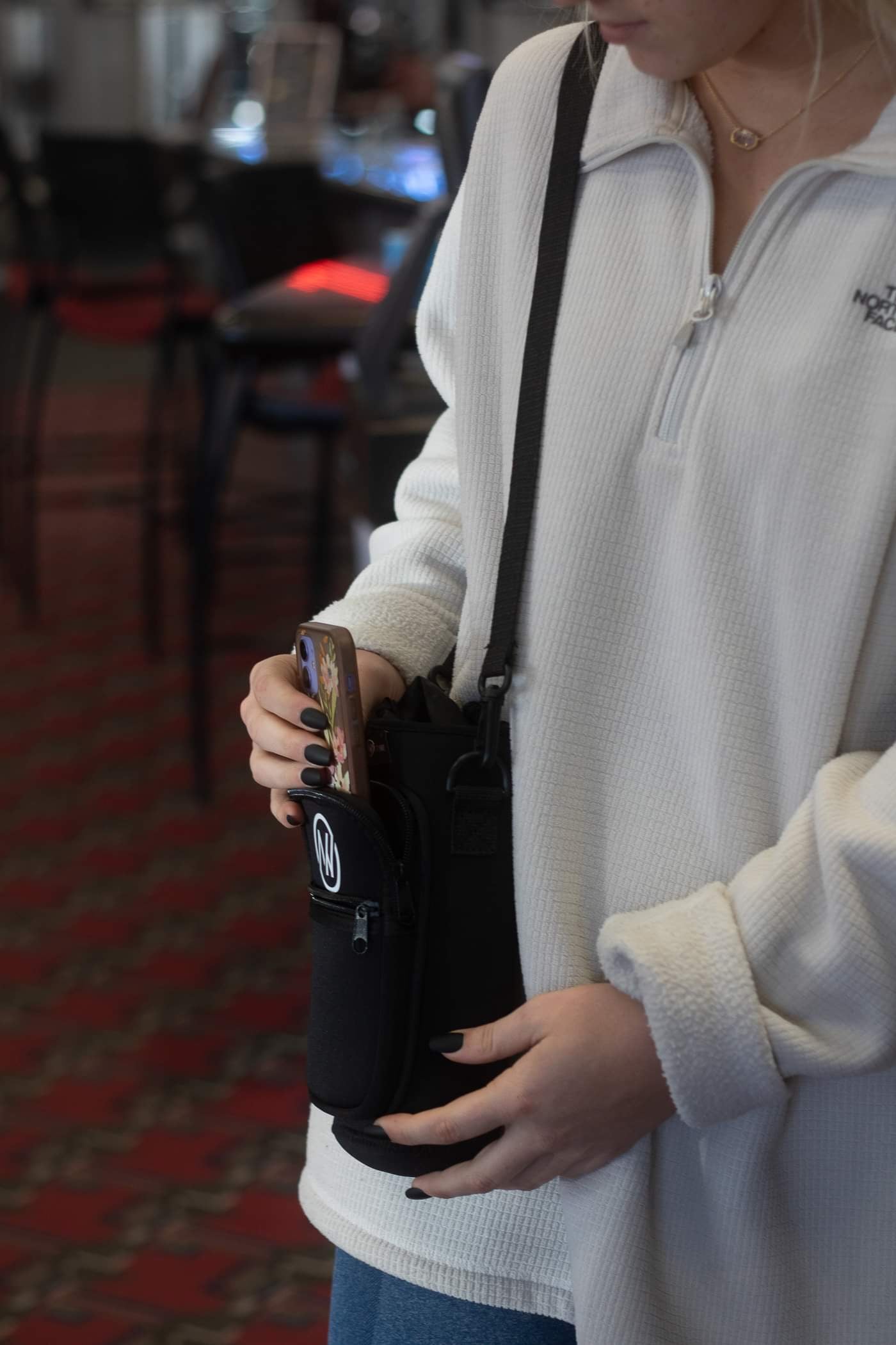 Water Bottle / Cell Phone Carrier Bag with a Shoulder Strap
