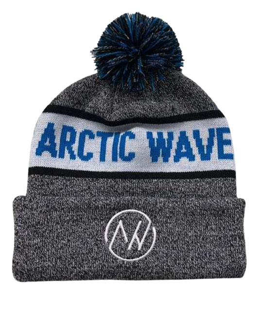 winter hat, pom hat, heathered black, unisex, OSFM, multi-colored pom