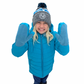Puffer coat, children's winter coat, attached mittens, attached gloves, built-in mittens, built-in gloves, adaptive coat, special needs coat, unisex, fleece lining, warm coat, zip up jacket, recycled shell, rpet, boys winter coat, girls winter coat, boys puffer jacket, girls puffer jacket, best kids jackets, jacket with attached gloves, sale, clearance, spring sale