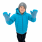 Puffer coat, children's winter coat, attached mittens, attached gloves, built-in mittens, built-in gloves, adaptive coat, special needs coat, zip up jacket, unisex, fleece lining, warm coat, recycled shell, rpet, boys winter coat, girls winter coat, boys puffer jacket, girls puffer jacket, best kids jackets, jacket with attached gloves